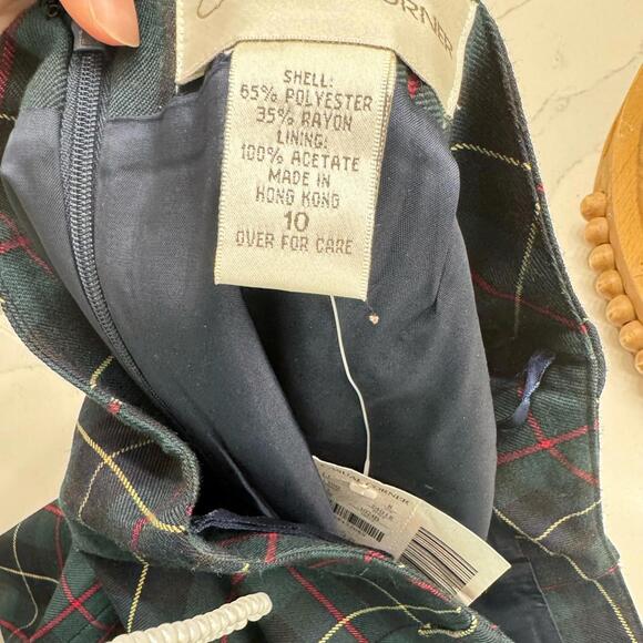 NWT Vintage Casual Corner 90s Y2k Green Plaid Tartan Pencil Skirt- Size 10 - Picture 4 of 4
